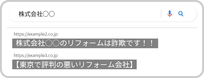 検索結果のネガティブサイト